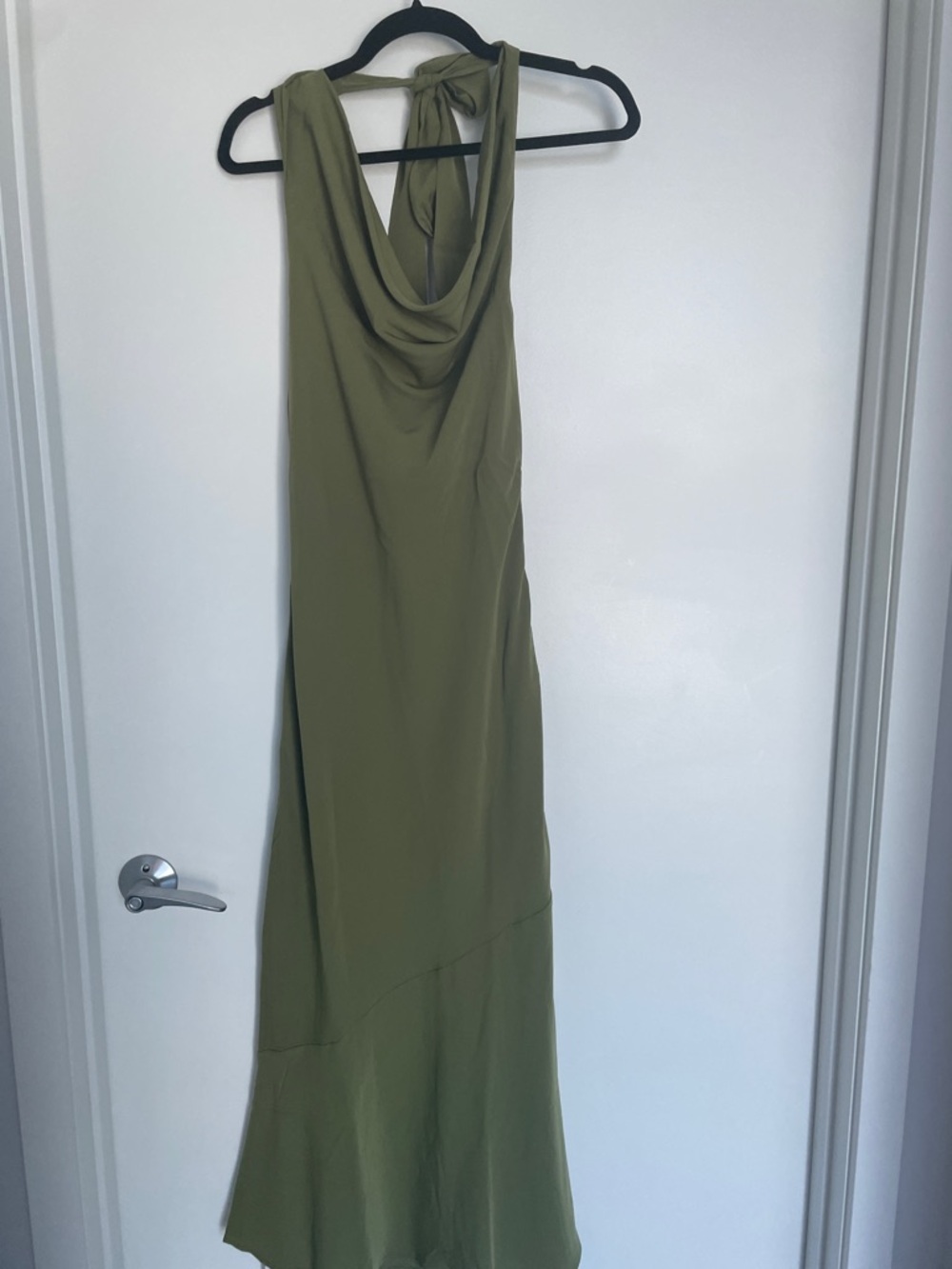 Abercrombie & Fitch Olive Green Cowl Neck Maxi Dress NWT